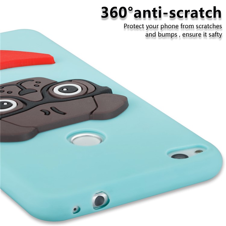 Lovely 3D Puppy TPU Mobile Casing for Huawei P8 Lite (2017) / Honor 8 Lite - Baby Blue-2
