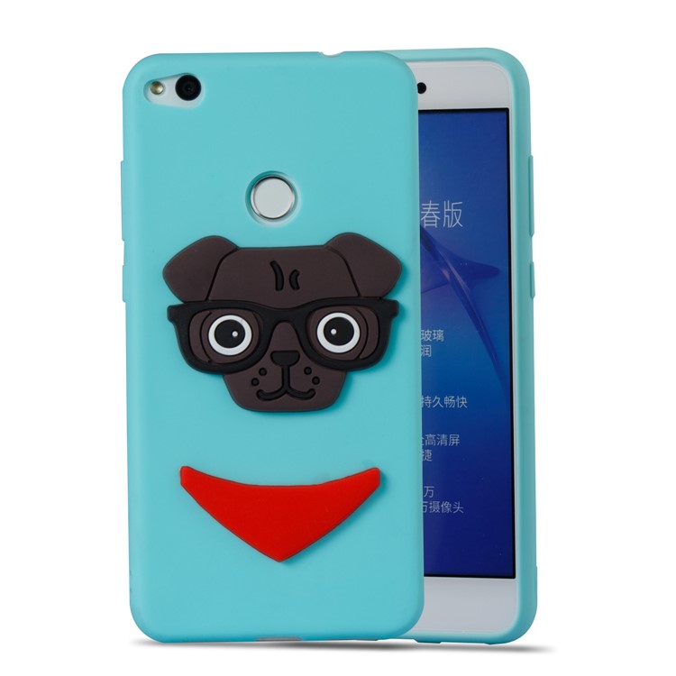 Lovely 3D Puppy TPU Mobile Casing for Huawei P8 Lite (2017) / Honor 8 Lite - Baby Blue-5