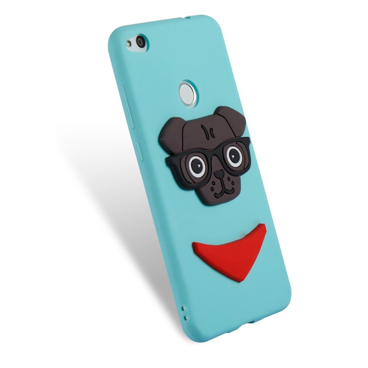 Lovely 3D Puppy TPU Mobile Casing for Huawei P8 Lite (2017) / Honor 8 Lite - Baby Blue-6