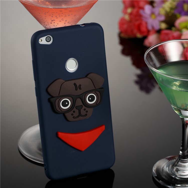 Lovely 3D Puppy TPU Case Accessory for Huawei P8 Lite (2017) / Honor 8 Lite - Dark Blue-4