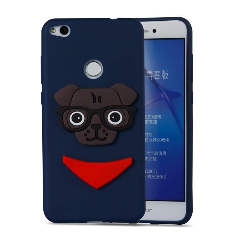 Lovely 3D Puppy TPU Case Accessory for Huawei P8 Lite (2017) / Honor 8 Lite - Dark Blue-5