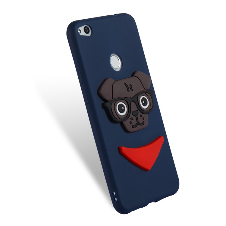 Lovely 3D Puppy TPU Case Accessory for Huawei P8 Lite (2017) / Honor 8 Lite - Dark Blue-6