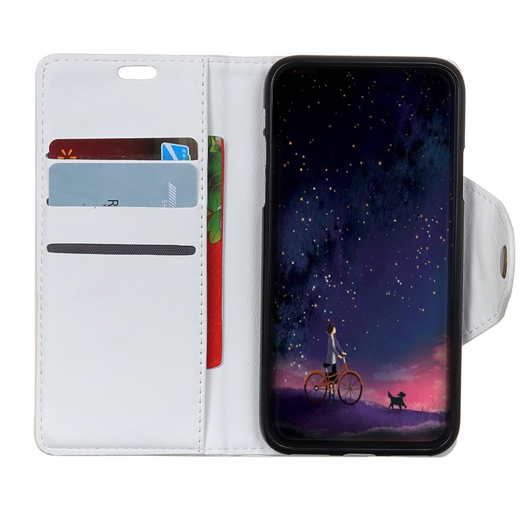 Textured PU Leather Wallet Stand Mobile Shell for Huawei P9 lite mini/Y6 Pro (2017)/Enjoy 7 - White-3