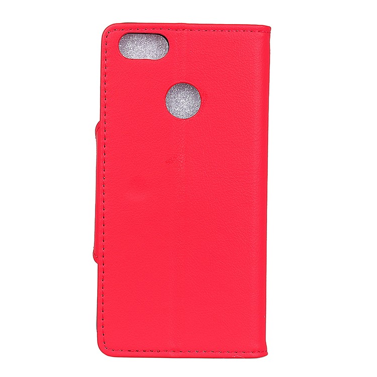 Textured PU Leather Wallet Stand Mobile Casing for Huawei P9 lite mini/Y6 Pro (2017)/Enjoy 7 - Red-4
