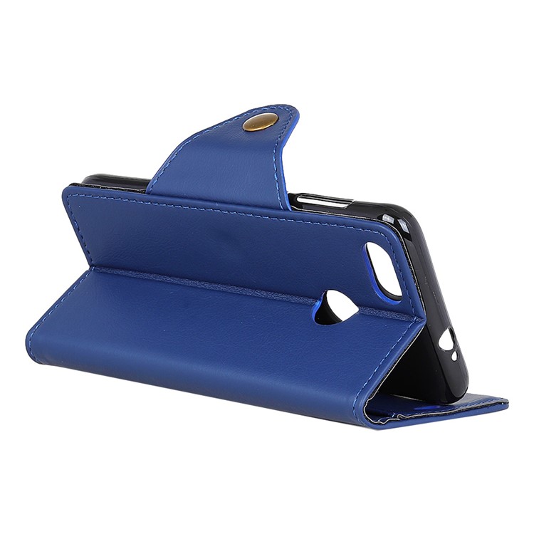 Textured PU Leather Wallet Stand Mobile Cover for Huawei P9 lite mini/Y6 Pro (2017)/Enjoy 7 - Blue-6