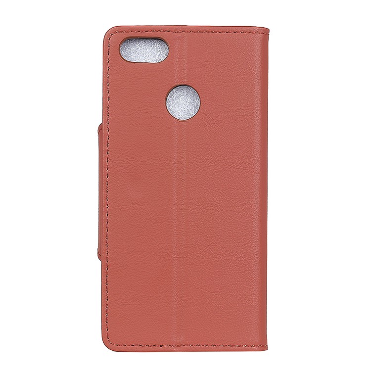 Textured PU Leather Wallet Stand Mobile Accessory Cover for Huawei P9 lite mini/Y6 Pro (2017)/Enjoy 7 - Brown-4