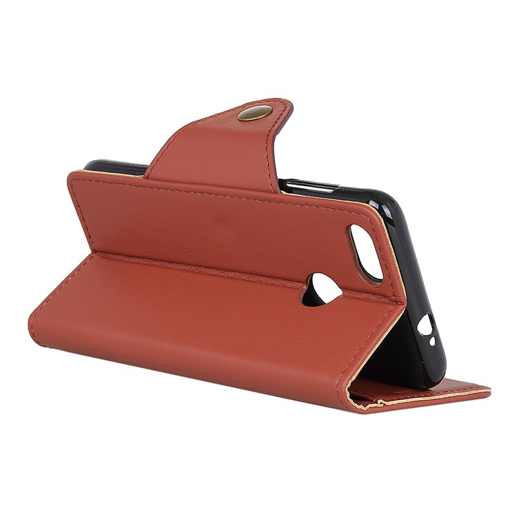 Textured PU Leather Wallet Stand Mobile Accessory Cover for Huawei P9 lite mini/Y6 Pro (2017)/Enjoy 7 - Brown-6