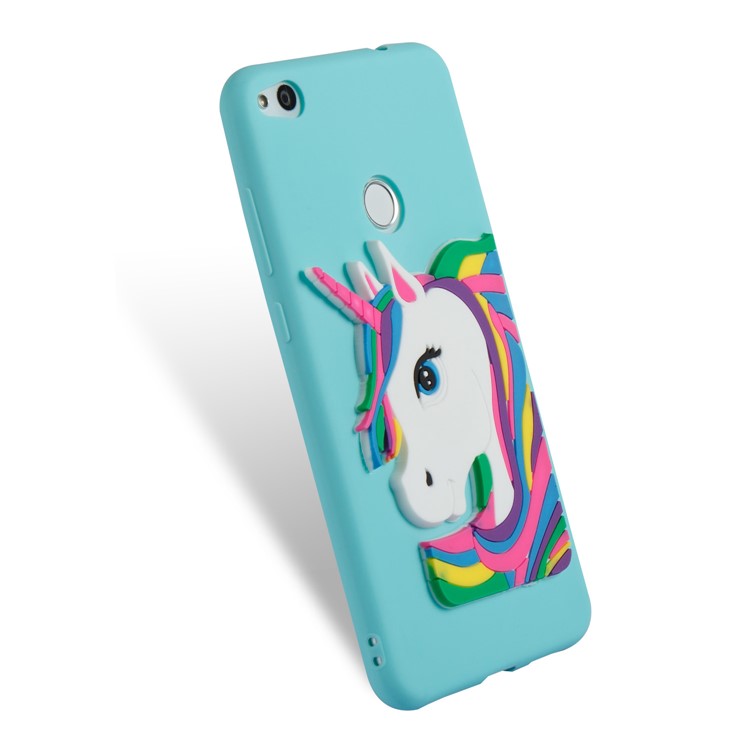 Cute 3D Unicorns TPU Soft Mobile Phone Case for Huawei P8 Lite (2017)/Honor 8 Lite - Baby Blue-3