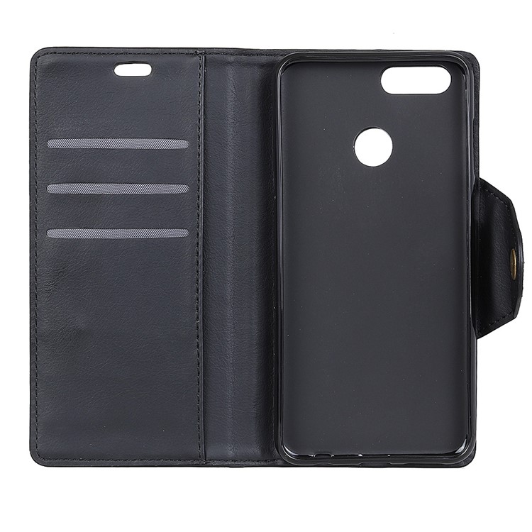 For Huawei Honor 7X Crazy Horse Textured Leather Wallet Stand Mobile Case - Black-5