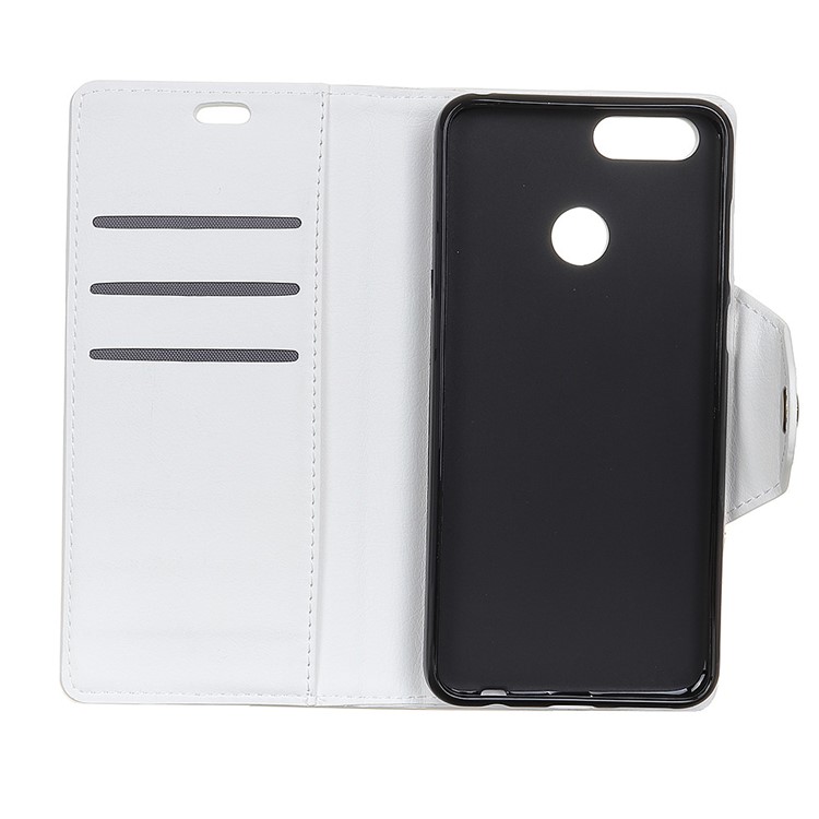 Crazy Horse Textured Leather Wallet Stand Mobile Phone Shell for Huawei Honor 7X - White-5
