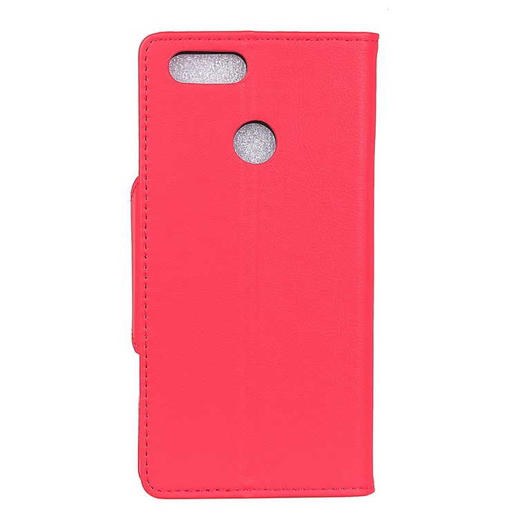 Crazy Horse Textured Leather Wallet Stand Mobile Casing for Huawei Honor 7X - Red-4