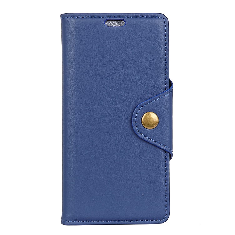 Crazy Horse Textured Leather Wallet Mobile Cover with Stand for Huawei Honor 7X - Blue-2