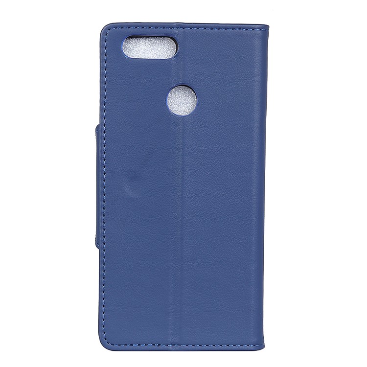 Crazy Horse Textured Leather Wallet Mobile Cover with Stand for Huawei Honor 7X - Blue-3