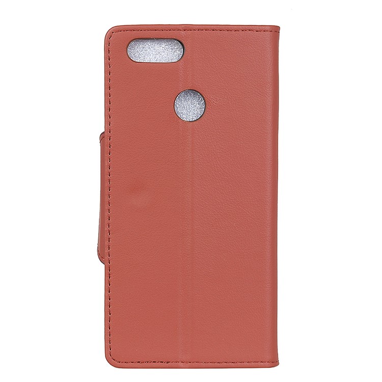 Crazy Horse Textured Leather Wallet Stand Cover for Huawei Honor 7X - Brown-4