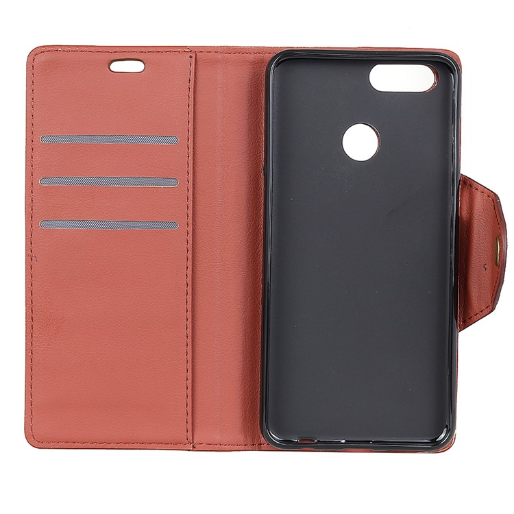 Crazy Horse Textured Leather Wallet Stand Cover for Huawei Honor 7X - Brown-5