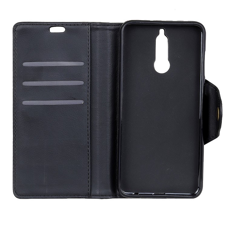 PU Leather Wallet Stand Mobile Phone Case for Huawei Mate 10 Lite - Black-5