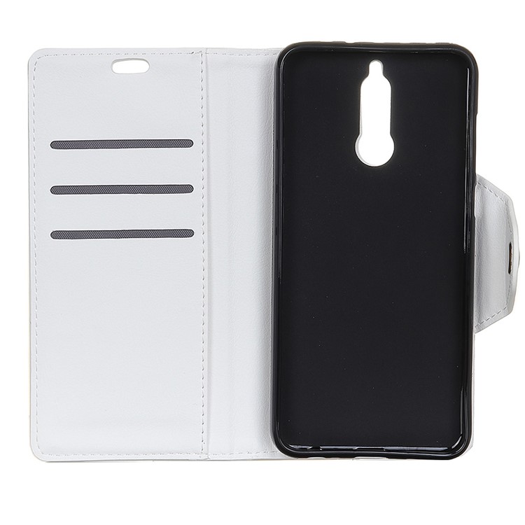 PU Leather Wallet Stand Mobile Phone Cover Accessory for Huawei Mate 10 Lite - White-5