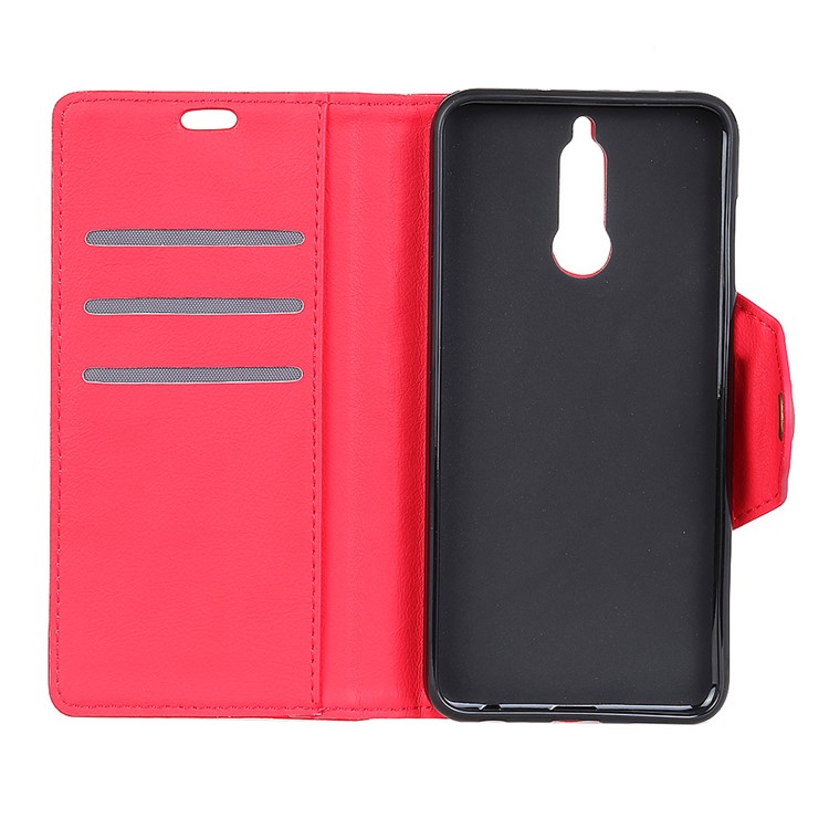 PU Leather Wallet Stand Mobile Flip Cover Case for Huawei Mate 10 Lite - Red-5