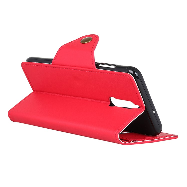 PU Leather Wallet Stand Mobile Flip Cover Case for Huawei Mate 10 Lite - Red-6