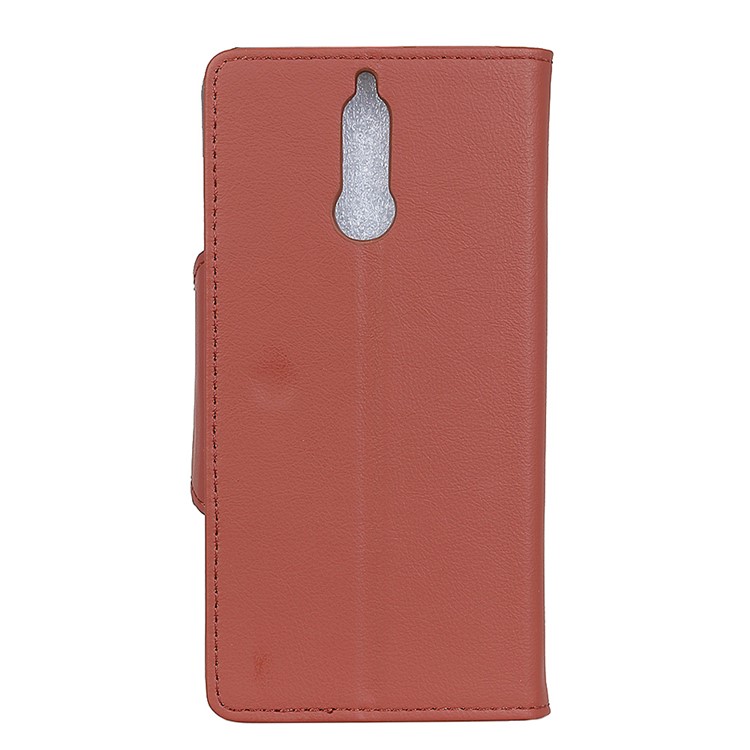 PU Leather Wallet Stand Mobile Folio Cover Shell for Huawei Mate 10 Lite - Brown-4