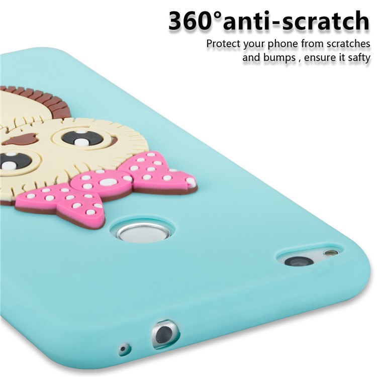 Cute 3D Female Owl TPU Soft Mobile Phone Case for Huawei P8 Lite (2017)/Honor 8 Lite - Baby Blue-2