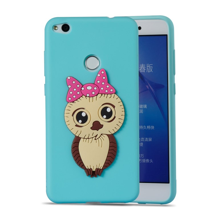 Cute 3D Female Owl TPU Soft Mobile Phone Case for Huawei P8 Lite (2017)/Honor 8 Lite - Baby Blue-5