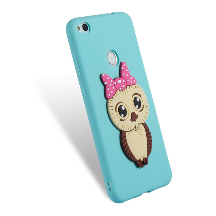 Cute 3D Female Owl TPU Soft Mobile Phone Case for Huawei P8 Lite (2017)/Honor 8 Lite - Baby Blue-6