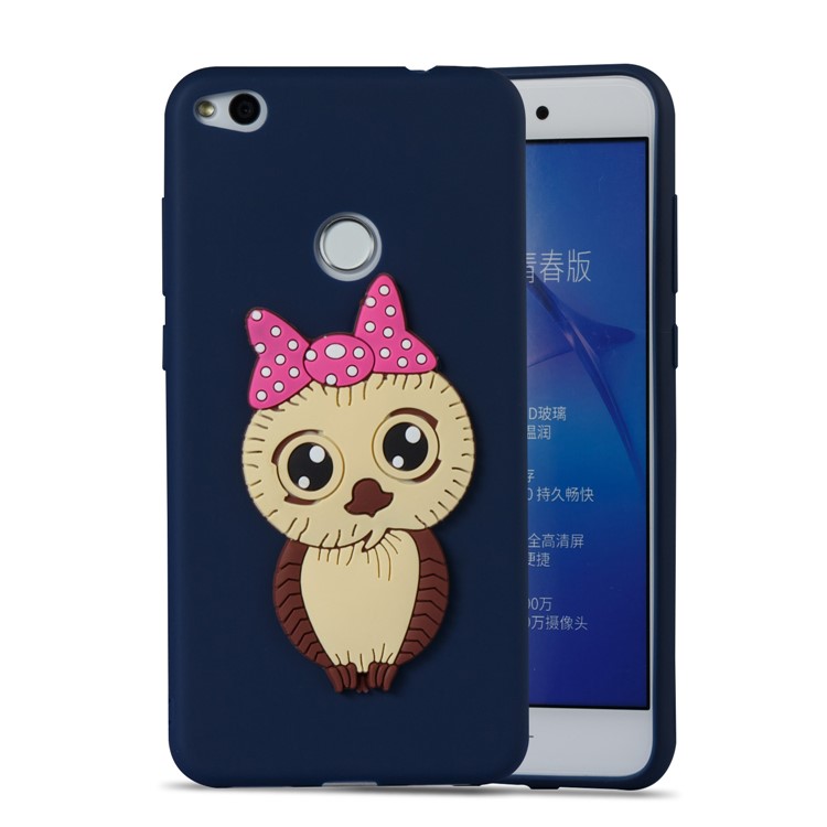 Cute 3D Female Owl TPU Soft Back Case for Huawei P8 Lite (2017)/Honor 8 Lite - Dark Blue-5