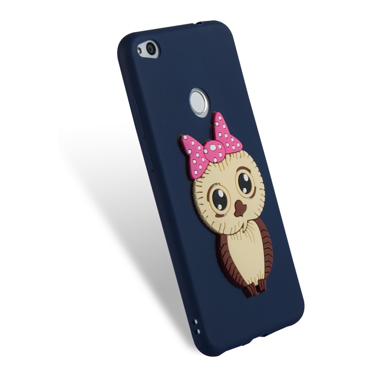 Cute 3D Female Owl TPU Soft Back Case for Huawei P8 Lite (2017)/Honor 8 Lite - Dark Blue-6