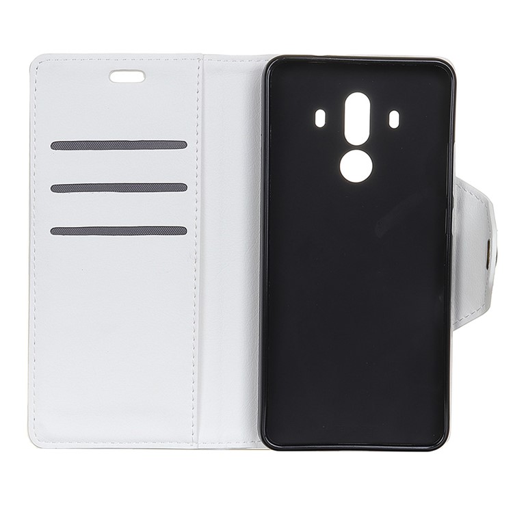 Crazy Horse Textured Leather Wallet Stand Phone Shell for Huawei Mate 10 Pro - White-5