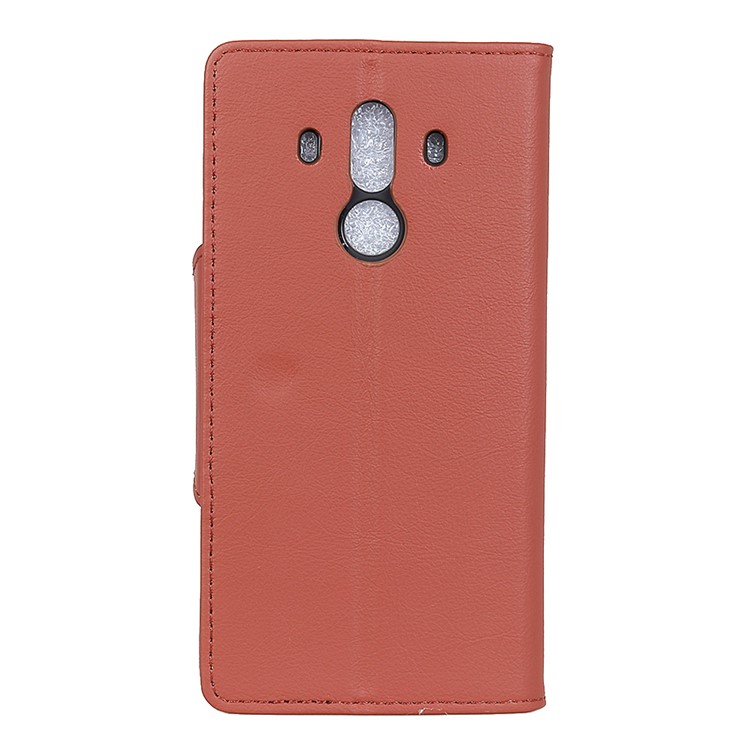 Crazy Horse Textured Leather Wallet Stand Cover Shell for Huawei Mate 10 Pro - Brown-4