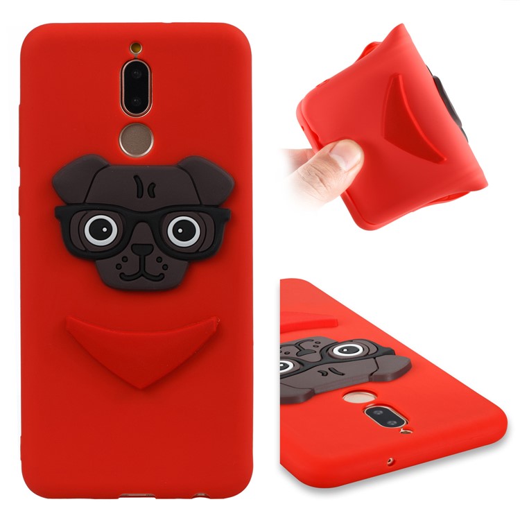 Lovely Dog Pattern TPU Cover for Huawei Mate 10 Lite / nova 2i / Maimang 6 / Honor 9i (India) - Red-1