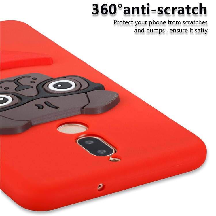Lovely Dog Pattern TPU Cover for Huawei Mate 10 Lite / nova 2i / Maimang 6 / Honor 9i (India) - Red-2