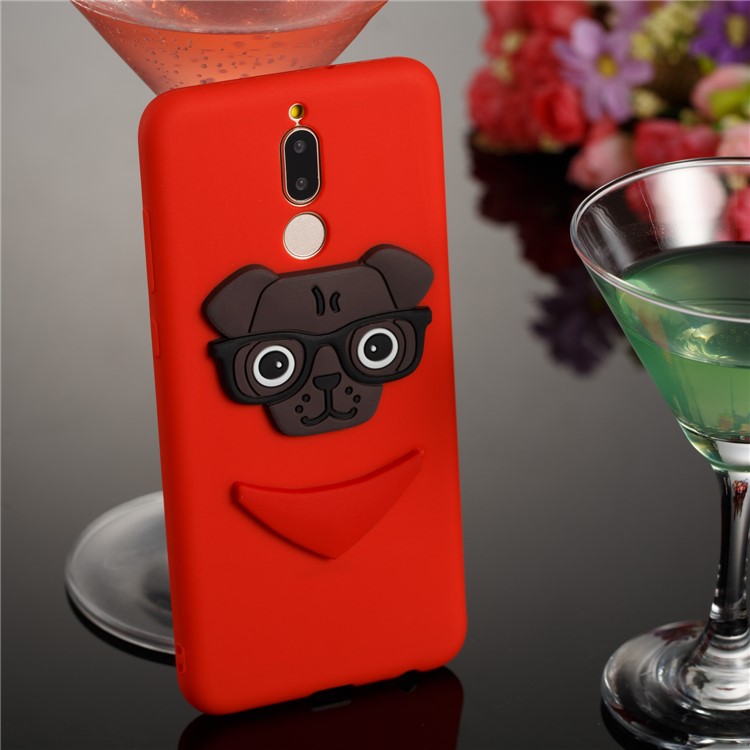 Lovely Dog Pattern TPU Cover for Huawei Mate 10 Lite / nova 2i / Maimang 6 / Honor 9i (India) - Red-4