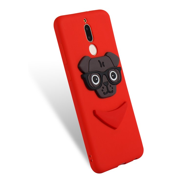 Lovely Dog Pattern TPU Cover for Huawei Mate 10 Lite / nova 2i / Maimang 6 / Honor 9i (India) - Red-6