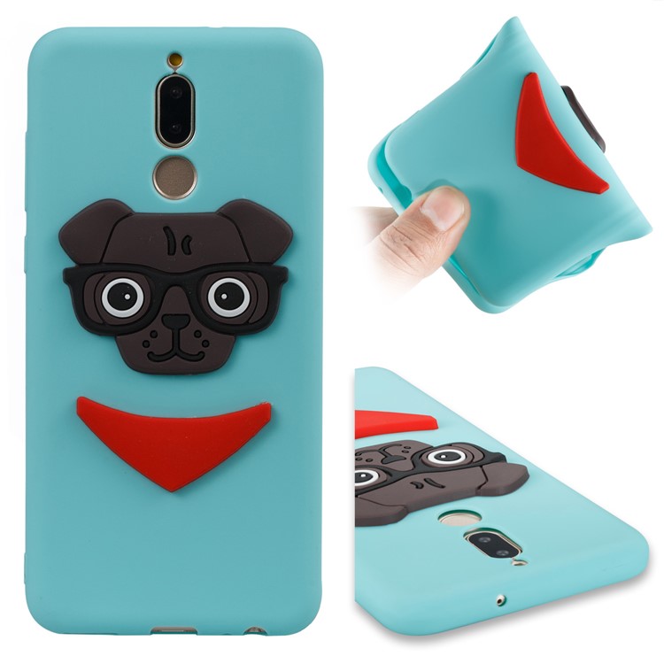 Lovely Dog Pattern TPU Cellphone Cover for Huawei Mate 10 Lite / nova 2i / Maimang 6 / Honor 9i (India) - Baby Blue-1
