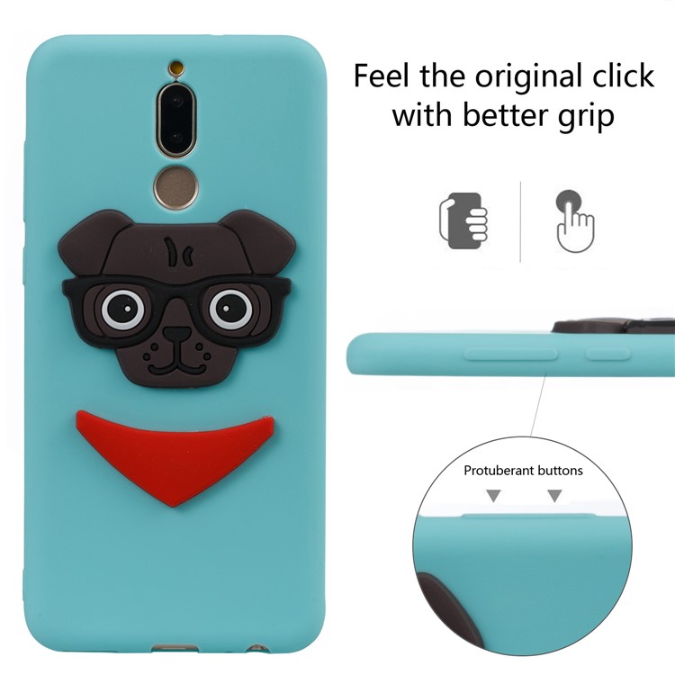 Lovely Dog Pattern TPU Cellphone Cover for Huawei Mate 10 Lite / nova 2i / Maimang 6 / Honor 9i (India) - Baby Blue-3