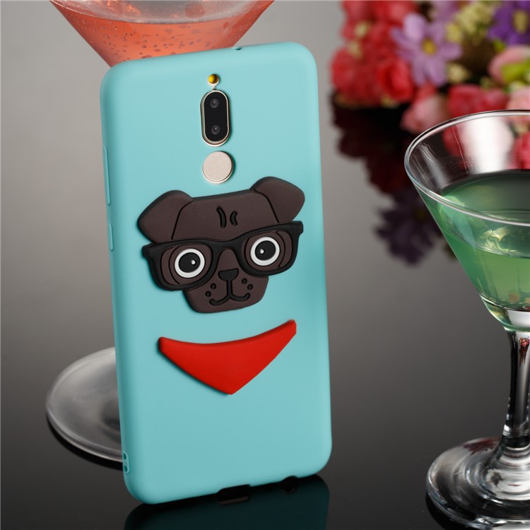 Lovely Dog Pattern TPU Cellphone Cover for Huawei Mate 10 Lite / nova 2i / Maimang 6 / Honor 9i (India) - Baby Blue-4