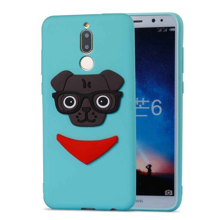 Lovely Dog Pattern TPU Cellphone Cover for Huawei Mate 10 Lite / nova 2i / Maimang 6 / Honor 9i (India) - Baby Blue-5