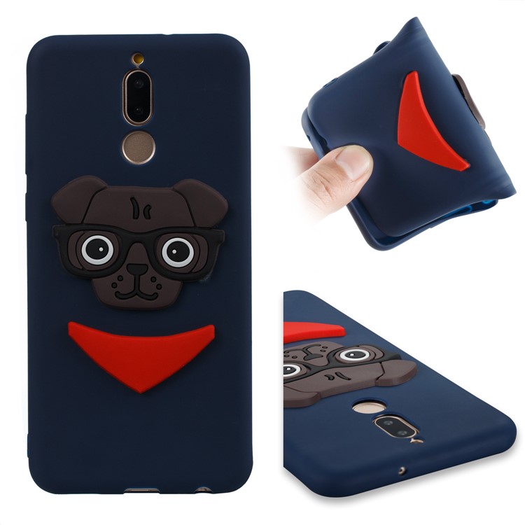Lovely Dog Pattern TPU Casing Shell for Huawei Mate 10 Lite / nova 2i / Maimang 6 / Honor 9i (India) - Dark Blue-1