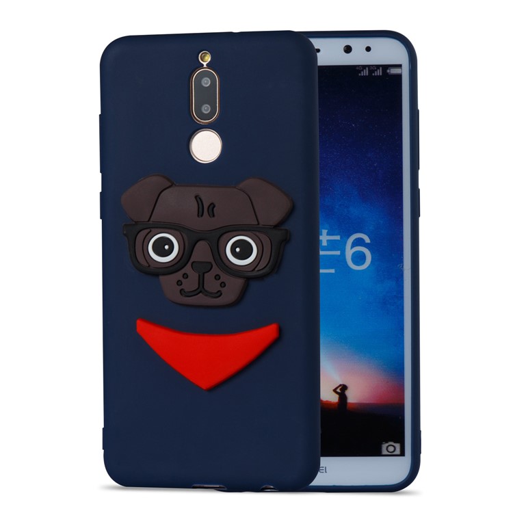 Lovely Dog Pattern TPU Casing Shell for Huawei Mate 10 Lite / nova 2i / Maimang 6 / Honor 9i (India) - Dark Blue-3