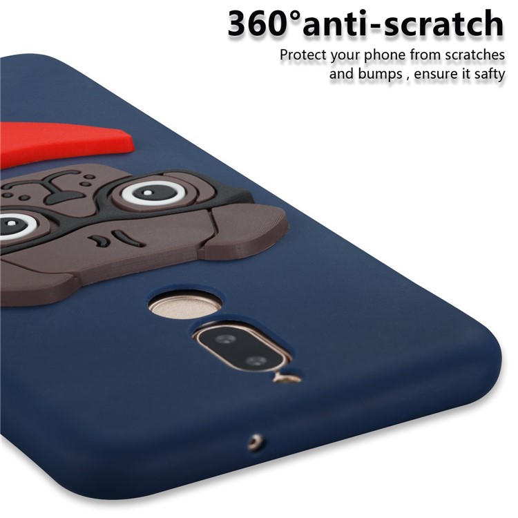 Lovely Dog Pattern TPU Casing Shell for Huawei Mate 10 Lite / nova 2i / Maimang 6 / Honor 9i (India) - Dark Blue-5