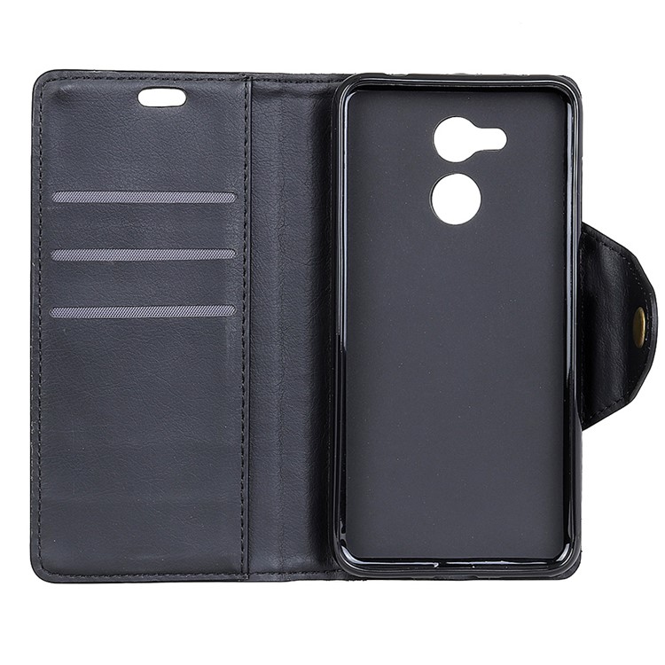 PU Leather Wallet Stand Mobile Phone Case for Huawei Honor V9 Play - Black-5