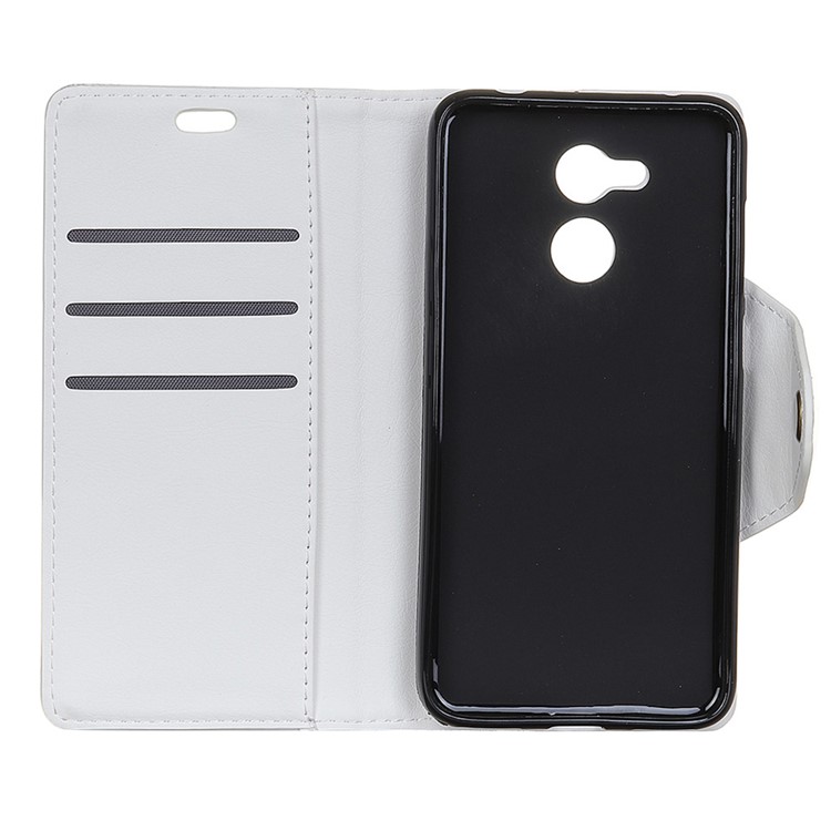 PU Leather Wallet Stand Mobile Flip Cover for Huawei Honor V9 Play - White-5