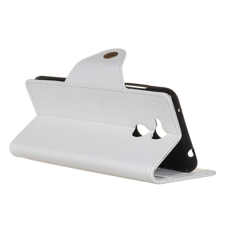 PU Leather Wallet Stand Mobile Flip Cover for Huawei Honor V9 Play - White-6