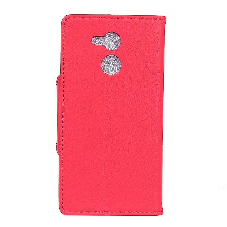 For Huawei Honor V9 Play PU Leather Wallet Stand Mobile Protective Cover Accessory - Red-4