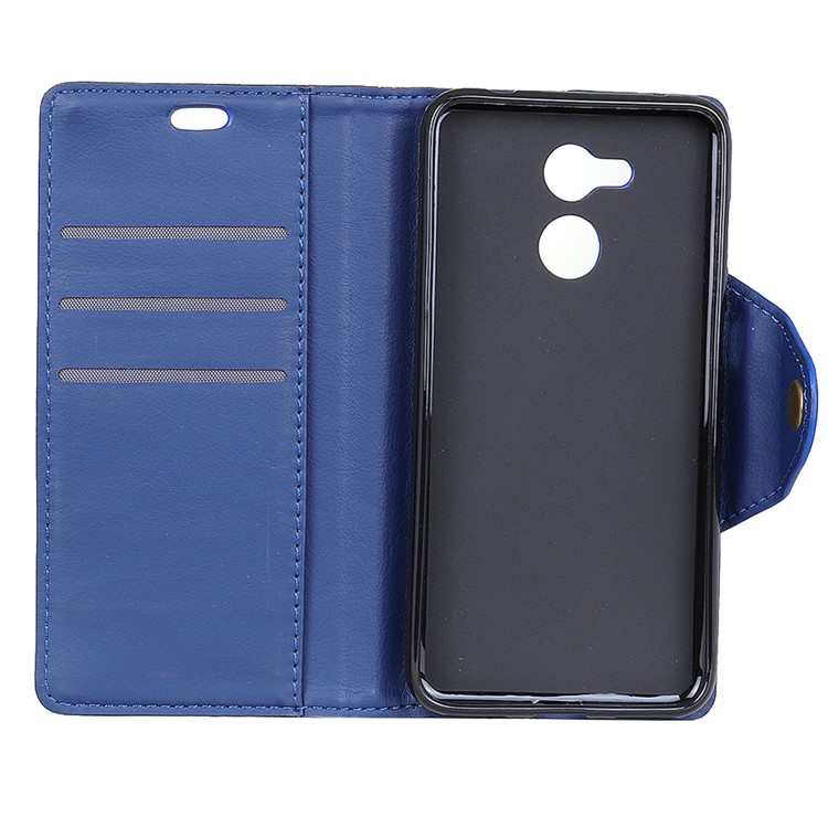 For Huawei Honor V9 Play PU Leather Wallet Stand Mobile Phone Cover Shell - Blue-4
