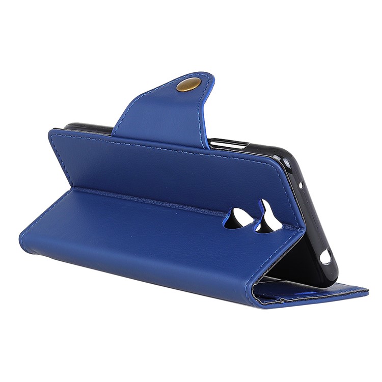 For Huawei Honor V9 Play PU Leather Wallet Stand Mobile Phone Cover Shell - Blue-5