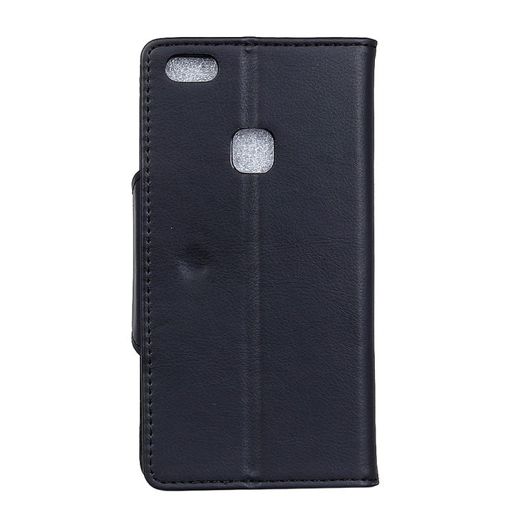Textured PU Leather Wallet Stand Mobile Accessory Cover for Huawei P10 Lite - Black-4
