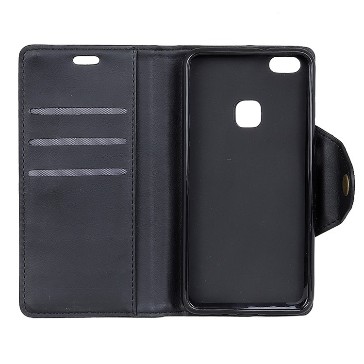 Textured PU Leather Wallet Stand Mobile Accessory Cover for Huawei P10 Lite - Black-5